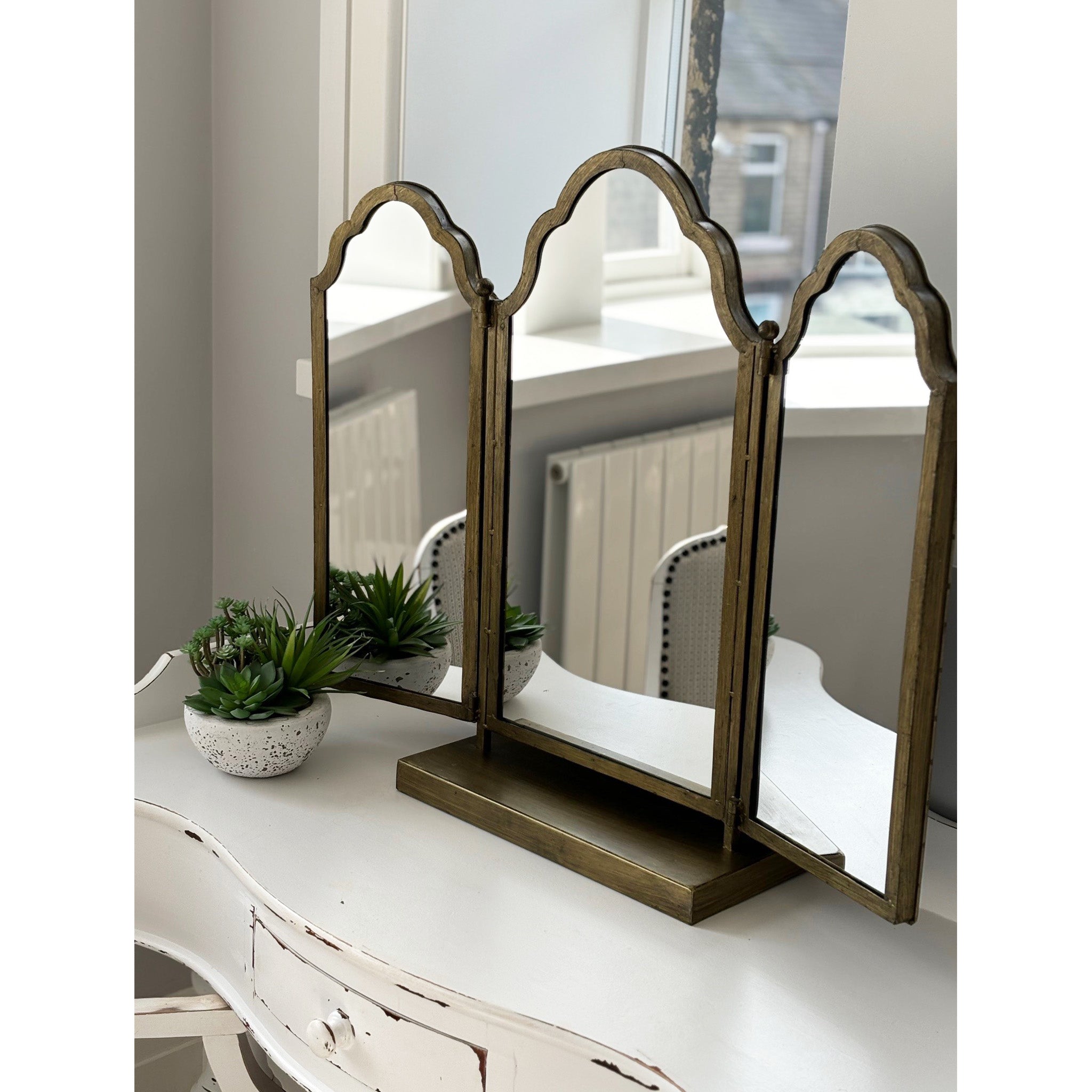 Antique Brass Dressing Table Mirror